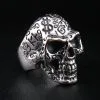 Bikerringshop Sterling Silver Tattoo Skull Ring -Outlet Rings Store tattoo skull silver ring 2