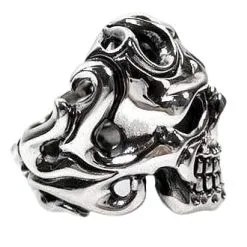Bikerringshop Sterling Silver Tribal Tattoo Skull Ring -Outlet Rings Store tattoos skull ring 3