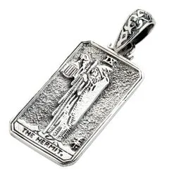 Bikerringshop Sterling Silver The Hermit Tarot Card Pendant -Outlet Rings Store the hermit pendant 3