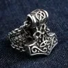 Bikerringshop Sterling Silver Thors Hammer Mens Biker Ring 1 Bikerringshop Sterling Silver Thors Hammer Mens Biker Ring -Outlet Rings Store thors hammer biker ring 3