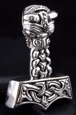 Bikerringshop Thors Hammer 925 Sterling Silver Mens Pendant Necklace -Outlet Rings Store thors hammer pendant 925 silver