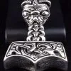 Bikerringshop Thors Hammer 925 Sterling Silver Mens Pendant Necklace -Outlet Rings Store thors hammer pendant sterling silver