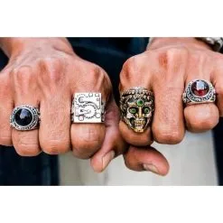 Bikerringshop Sterling Silver Tibetan Skull Ring -Outlet Rings Store tibetan skull ring 14