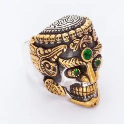 Bikerringshop Sterling Silver Tibetan Skull Ring -Outlet Rings Store tibetan skull ring 3