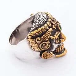 Bikerringshop Sterling Silver Tibetan Skull Ring -Outlet Rings Store tibetan skull ring 4