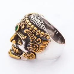 Bikerringshop Sterling Silver Tibetan Skull Ring -Outlet Rings Store tibetan skull ring 5