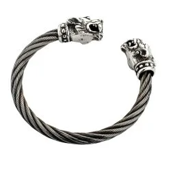 Bikerringshop Sterling Silver Woven Tiger Head Biker Cuff Bracelet 14 Bikerringshop Sterling Silver Woven Tiger Head Biker Cuff Bracelet -Outlet Rings Store tiger head cuff 2