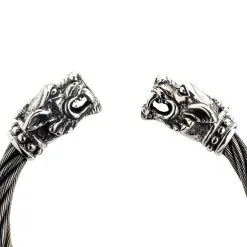 Bikerringshop Sterling Silver Woven Tiger Head Biker Cuff Bracelet 13 Bikerringshop Sterling Silver Woven Tiger Head Biker Cuff Bracelet -Outlet Rings Store tiger head cuff 4