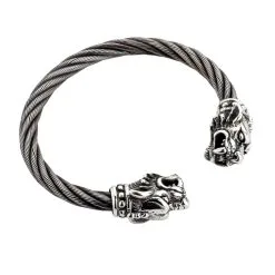 Bikerringshop Sterling Silver Woven Tiger Head Biker Cuff Bracelet 12 Bikerringshop Sterling Silver Woven Tiger Head Biker Cuff Bracelet -Outlet Rings Store tiger head cuff 5