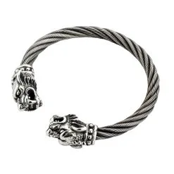 Bikerringshop Sterling Silver Woven Tiger Head Biker Cuff Bracelet 11 Bikerringshop Sterling Silver Woven Tiger Head Biker Cuff Bracelet -Outlet Rings Store tiger head cuff 6