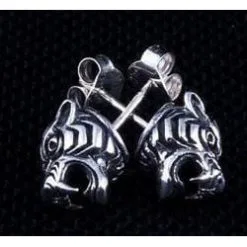 Bikerringshop Sterling Silver Tiger Head Mens Earrings 11 Bikerringshop Sterling Silver Tiger Head Mens Earrings -Outlet Rings Store tiger head mens earrings 4