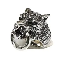 Bikerringshop Sterling Silver Tiger Head Ring