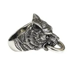 Bikerringshop Sterling Silver Tiger Head Ring -Outlet Rings Store tiger head ring 5