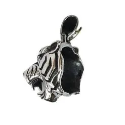Bikerringshop Diamond Eyes Sterling Silver Tiger Head Pendant -Outlet Rings Store tiger pendant 3