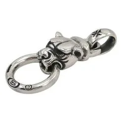 Bikerringshop Sterling Silver Tiger Head Mens Pendants