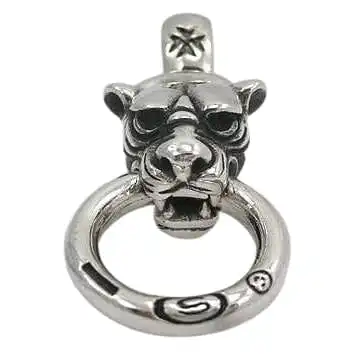 Bikerringshop Sterling Silver Tiger Head Mens Pendants 4 Bikerringshop Sterling Silver Tiger Head Mens Pendants - Image 2