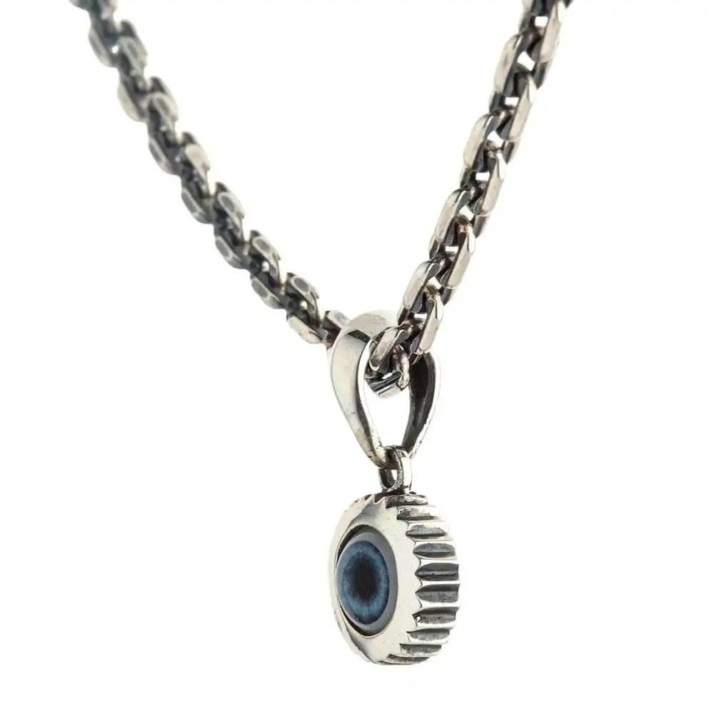 Bikerringshop Sterling Silver Small Evil Eye Pendant 5 Bikerringshop Sterling Silver Small Evil Eye Pendant - Image 3
