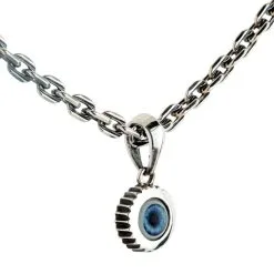 Bikerringshop Sterling Silver Small Evil Eye Pendant