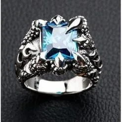 Bikerringshop 925 Sterling Silver Blue Topaz Flame Claw Ring 19 Bikerringshop 925 Sterling Silver Blue Topaz Flame Claw Ring -Outlet Rings Store topaz flame claw ring 10