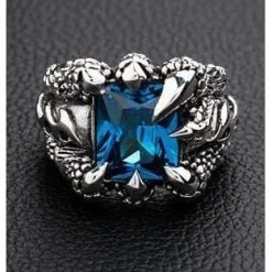 Bikerringshop 925 Sterling Silver Blue Topaz Flame Claw Ring 13 Bikerringshop 925 Sterling Silver Blue Topaz Flame Claw Ring -Outlet Rings Store topaz flame claw ring 2
