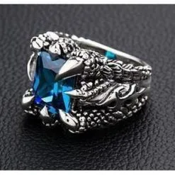 Bikerringshop 925 Sterling Silver Blue Topaz Flame Claw Ring 14 Bikerringshop 925 Sterling Silver Blue Topaz Flame Claw Ring -Outlet Rings Store topaz flame claw ring 4