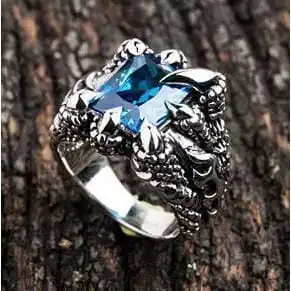 Bikerringshop 925 Sterling Silver Blue Topaz Flame Claw Ring 7 Bikerringshop 925 Sterling Silver Blue Topaz Flame Claw Ring - Image 5