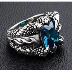 Bikerringshop 925 Sterling Silver Blue Topaz Flame Claw Ring 17 Bikerringshop 925 Sterling Silver Blue Topaz Flame Claw Ring -Outlet Rings Store topaz flame claw ring 8