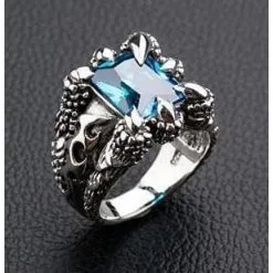 Bikerringshop 925 Sterling Silver Blue Topaz Flame Claw Ring 18 Bikerringshop 925 Sterling Silver Blue Topaz Flame Claw Ring -Outlet Rings Store topaz flame claw ring 9