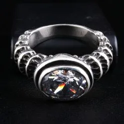 Bikerringshop Sterling Silver Diamond Topaz Gothic Ring -Outlet Rings Store topaz gothic ring 6