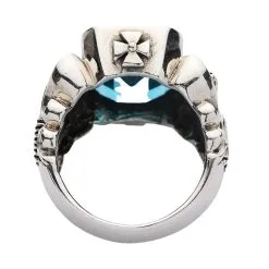 Bikerringshop Blue Topaz Scottish Lion Rampant Mens Ring -Outlet Rings Store topaz rampant ring 7