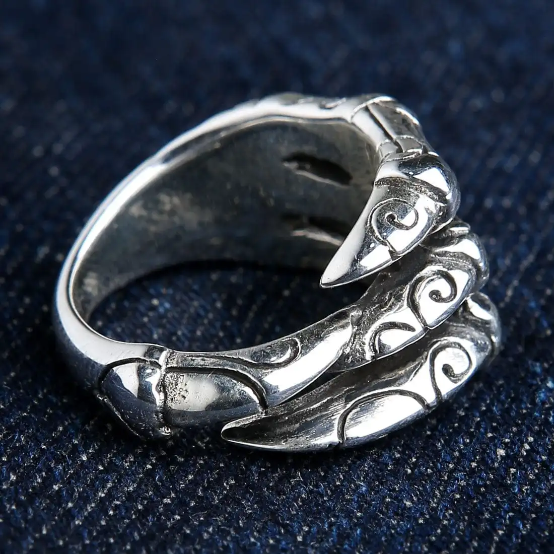 Bikerringshop Sterling Silver Tribal Gothic Claw Ring 8 Bikerringshop Sterling Silver Tribal Gothic Claw Ring - Image 6