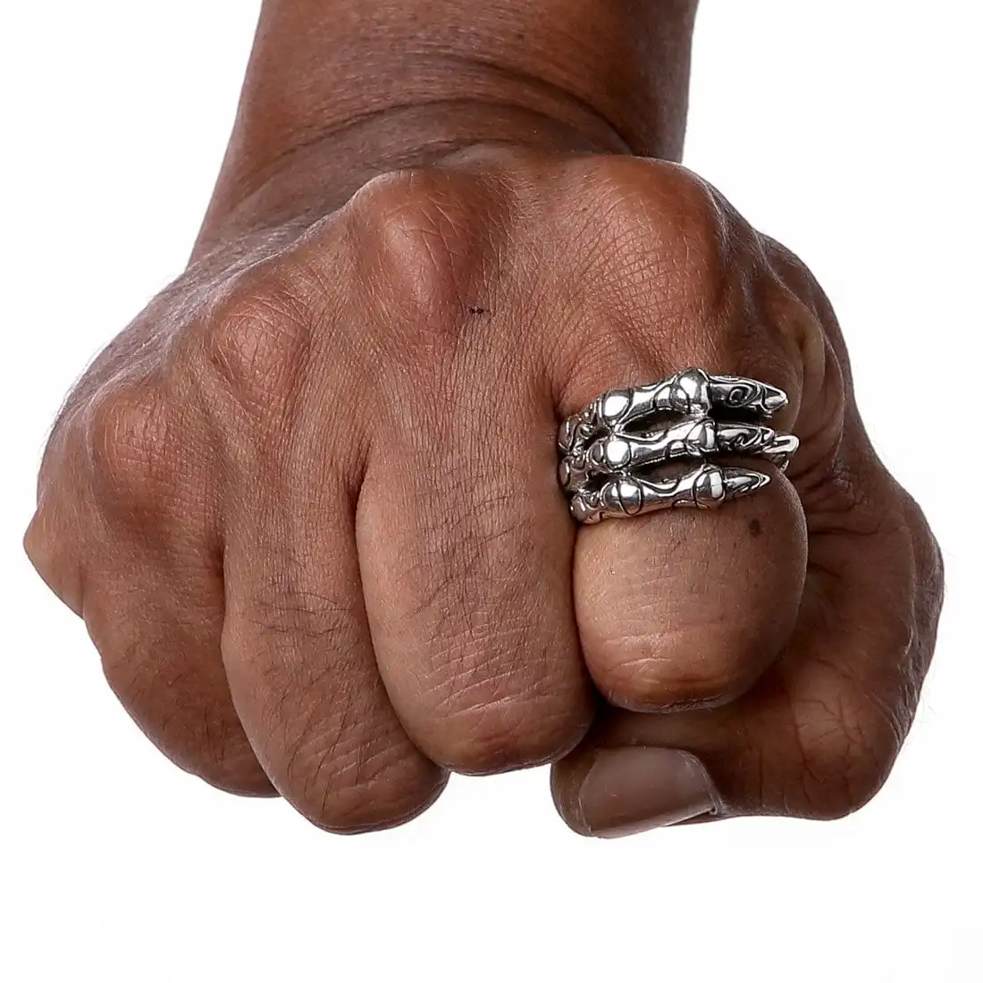 Bikerringshop Sterling Silver Tribal Gothic Claw Ring 4 Bikerringshop Sterling Silver Tribal Gothic Claw Ring - Image 2