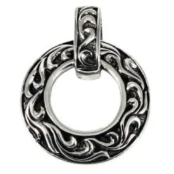 Bikerringshop Sterling Silver Tribal Knight Shield Loop Pendant