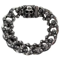 Bikerringshop Tribal Sterling Silver Skull Bracelet