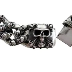 Bikerringshop Tribal Sterling Silver Skull Bracelet -Outlet Rings Store tribal sterling silver skull bracelet 4