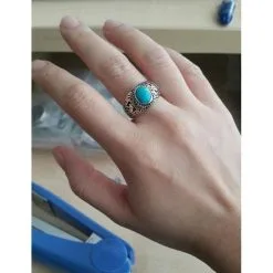 Bikerringshop Ethnic Turquoise Kokopelli Sterling Silver Rings -Outlet Rings Store turquoise sterling silver rings 10