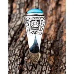 Bikerringshop Ethnic Turquoise Kokopelli Sterling Silver Rings -Outlet Rings Store turquoise sterling silver rings 6