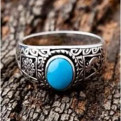 Bikerringshop Ethnic Turquoise Kokopelli Sterling Silver Rings -Outlet Rings Store turquoise sterling silver rings 8