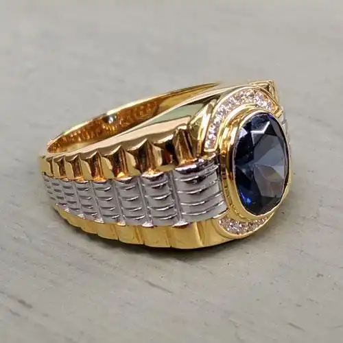 Bikerringshop Yellow Gold Two Tone Rolex Mens Ring 4 Bikerringshop Yellow Gold Two Tone Rolex Mens Ring - Image 2