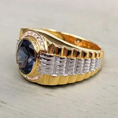 Bikerringshop Yellow Gold Two Tone Rolex Mens Ring 6 Bikerringshop Yellow Gold Two Tone Rolex Mens Ring - Image 4