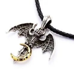 Bikerringshop Silver Vampire Bat Gothic Pendant Necklace -Outlet Rings Store vampire bat necklace 10