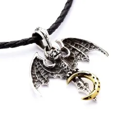 Bikerringshop Silver Vampire Bat Gothic Pendant Necklace -Outlet Rings Store vampire bat necklace 11