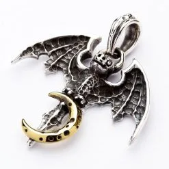 Bikerringshop Silver Vampire Bat Gothic Pendant Necklace -Outlet Rings Store vampire bat pendant 2