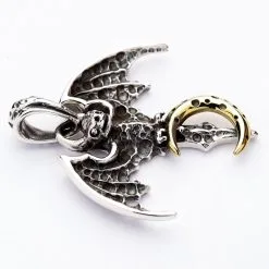 Bikerringshop Silver Vampire Bat Gothic Pendant Necklace -Outlet Rings Store vampire bat pendant 5