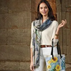 Outlet Rings Store -Outlet Rings Store van gogh irises wool blend shawl 1