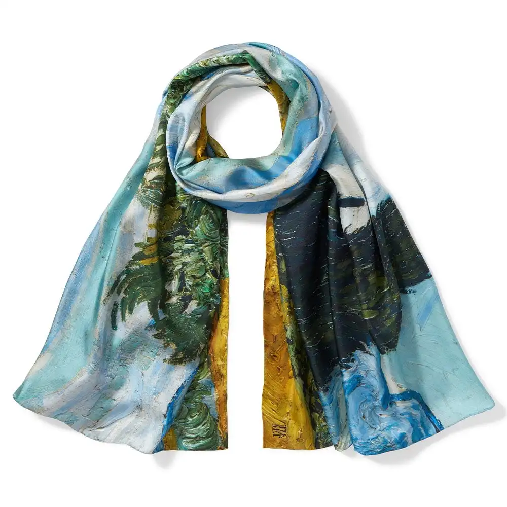 The Metropolitan Museum Of Art Van Gogh Wheat Field With Cypresses Oversize Oblong Silk Scarf 6 The Metropolitan Museum Of Art Van Gogh Wheat Field With Cypresses Oversize Oblong Silk Scarf - Image 4