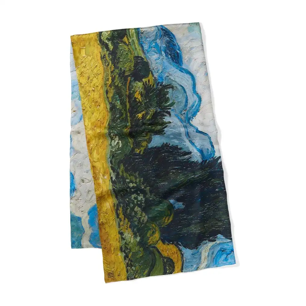 The Metropolitan Museum Of Art Van Gogh Wheat Field With Cypresses Oversize Oblong Silk Scarf 8 The Metropolitan Museum Of Art Van Gogh Wheat Field With Cypresses Oversize Oblong Silk Scarf - Image 6