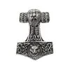 Bikerringshop Silver Viking Fenrir Wolf Mjolnir Thors Hammer Pendant -Outlet Rings Store viking fenrir wolf mjolnir pendant