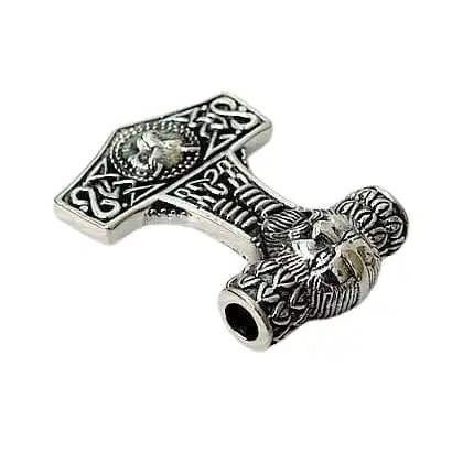 Bikerringshop Silver Viking Fenrir Wolf Mjolnir Thors Hammer Pendant 8 Bikerringshop Silver Viking Fenrir Wolf Mjolnir Thors Hammer Pendant - Image 6
