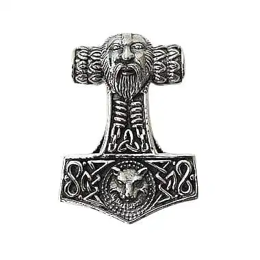Bikerringshop Silver Viking Fenrir Wolf Mjolnir Thors Hammer Pendant 3 Bikerringshop Silver Viking Fenrir Wolf Mjolnir Thors Hammer Pendant